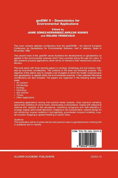Produktbild: geoENV II &mdash; Geostatistics for Environmental Applications