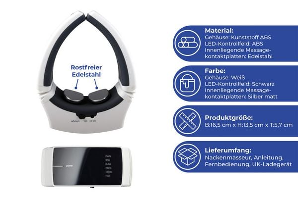 Elektrischer Nacken Masseur, Massagegerät mit FIR-Infrarotwärme, Vibrationsmassage & Magnetfeld