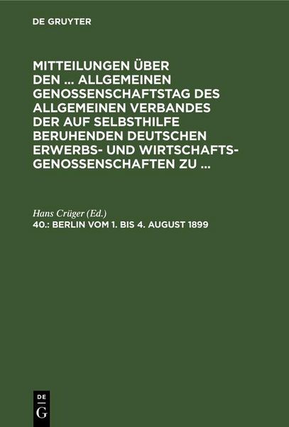 Produktbild: Berlin, vom 1. bis 4. August 1899