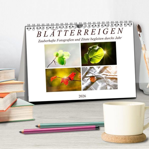 Produktbild: Bl&auml;tterreigen (Tischkalender 2026 DIN A5 quer), CALVENDO Monatskalender