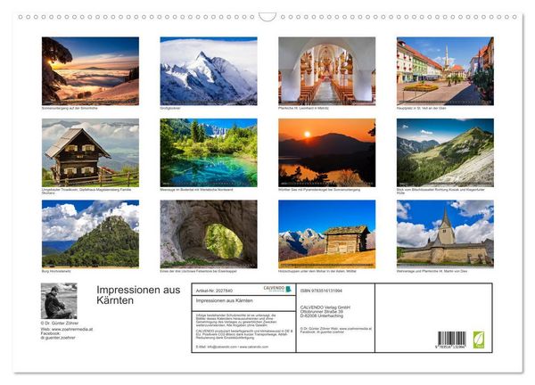 Produktbild: Impressionen aus K&auml;rnten (Wandkalender 2026 DIN A2 quer), CALVENDO Monatskalender