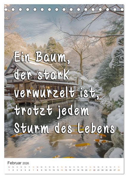 Produktbild: Zen Garten - Wo Natur und Geist in Einklang sind (Tischkalender 2026 DIN A5 hoch), CALVENDO Monatskalender