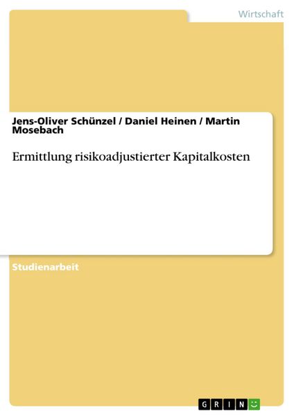 Produktbild: Ermittlung risikoadjustierter Kapitalkosten