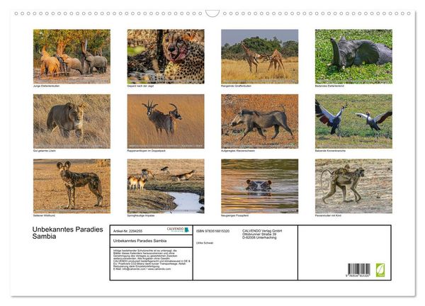 Produktbild: Unbekanntes Paradies Sambia (Wandkalender 2027 DIN A2 quer), CALVENDO Monatskalender