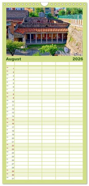 Produktbild: Familienplaner 2026 - Historisches am Golf von Neapel mit 5 Spalten (Wandkalender, 21 x 45 cm) CALVENDO
