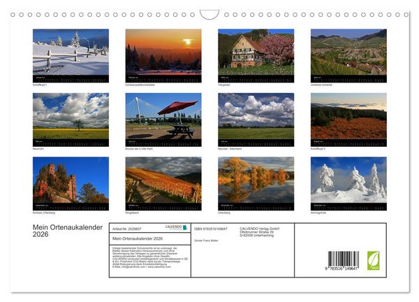 Produktbild: Mein Ortenaukalender 2026 (Wandkalender 2026 DIN A3 quer), CALVENDO Monatskalender