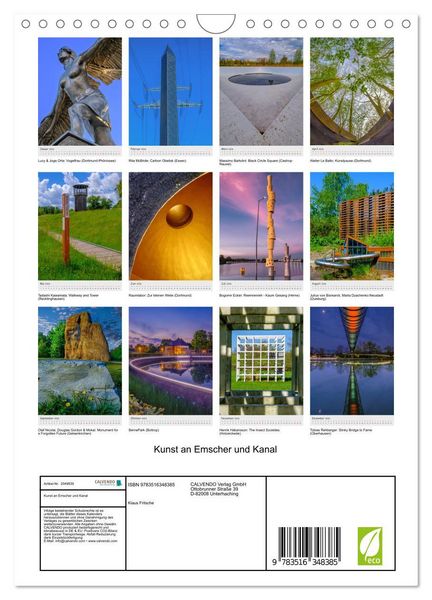 Produktbild: Kunst an Emscher und Kanal (Wandkalender 2026 DIN A4 hoch), CALVENDO Monatskalender