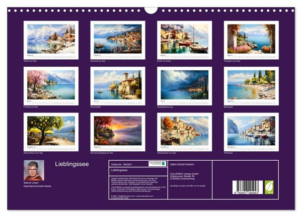 Produktbild: Lieblingssee (Wandkalender 2026 DIN A3 quer), CALVENDO Monatskalender