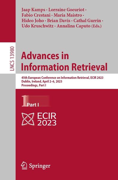 Produktbild: Advances in Information Retrieval