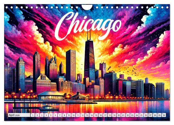 Produktbild: Stadtansichten der USA in Tusche (Wandkalender 2026 DIN A4 quer), CALVENDO Monatskalender