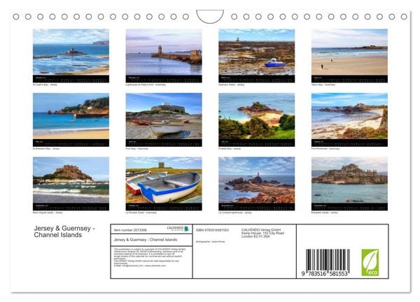 Produktbild: Jersey & Guernsey - Channel Islands (Wall Calendar 2026 DIN A4 landscape), CALVENDO 12 Month Wall Calendar