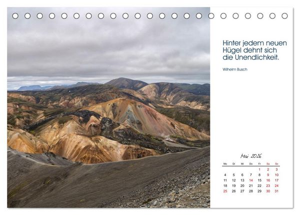 Produktbild: Insel der Elemente &ndash; Island in Bildern und Gedanken (Tischkalender 2026 DIN A5 quer), CALVENDO Monatskalender