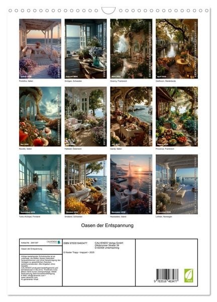 Produktbild: Oasen der Entspannung (Wandkalender 2026 DIN A3 hoch), CALVENDO Monatskalender