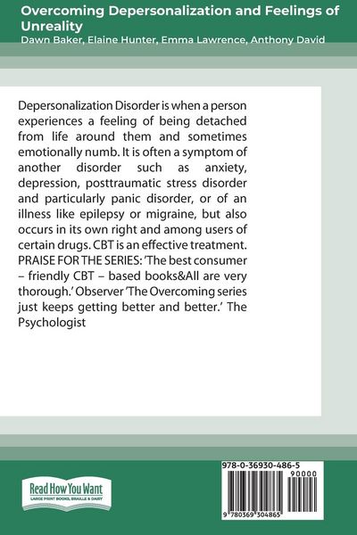 Produktbild: Overcoming Depersonalization and Feelings of Unreality (16pt Large Print Edition)