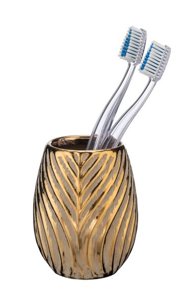 Produktbild: Bad-Accessoire Set Mod. Idro Gold, 2-tlg., Seifenspender und Zahnputzbecher
