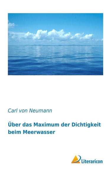 Produktbild: &Uuml;ber das Maximum der Dichtigkeit beim Meerwasser