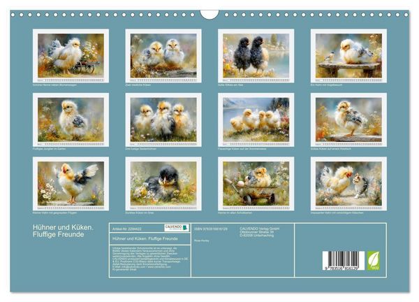 Produktbild: H&uuml;hner und K&uuml;ken. Fluffige Freunde (Wandkalender 2027 DIN A3 quer), CALVENDO Monatskalender