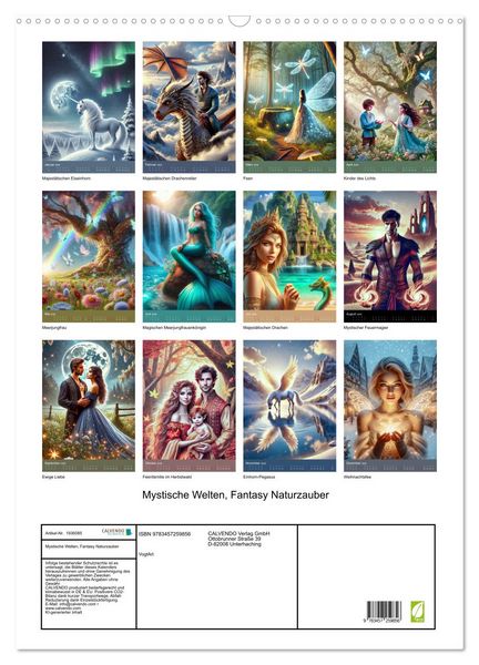 Produktbild: Mystische Welten, Fantasy Naturzauber (Wandkalender 2026 DIN A2 hoch), CALVENDO Monatskalender