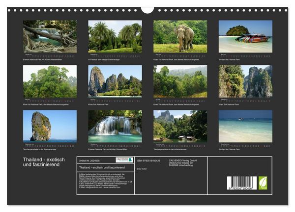 Produktbild: Thailand - exotisch und faszinierend (Wandkalender 2026 DIN A3 quer), CALVENDO Monatskalender