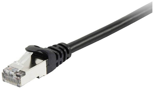 Equip 605590 RJ45 Netzwerkkabel, Patchkabel CAT 6 S/FTP 1.00 m Schwarz vergoldete Steckkontakte 1 St.