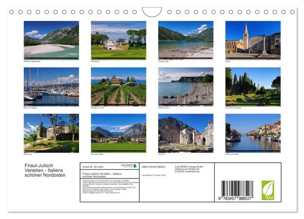 Produktbild: Friaul-Julisch Venetien - Italiens sch&ouml;ner Nordosten (Wandkalender 2026 DIN A4 quer), CALVENDO Monatskalender