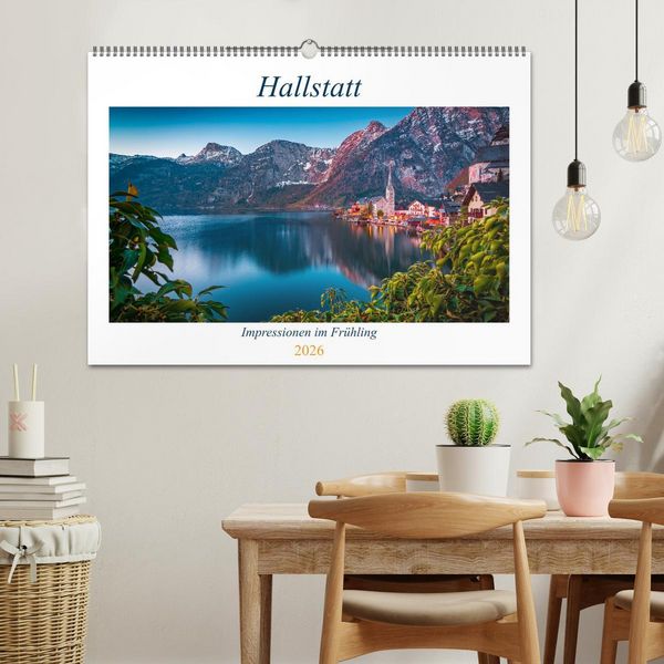 Produktbild: Hallstatt - Impressionen im Fr&uuml;hling (Wandkalender 2026 DIN A2 quer), CALVENDO Monatskalender