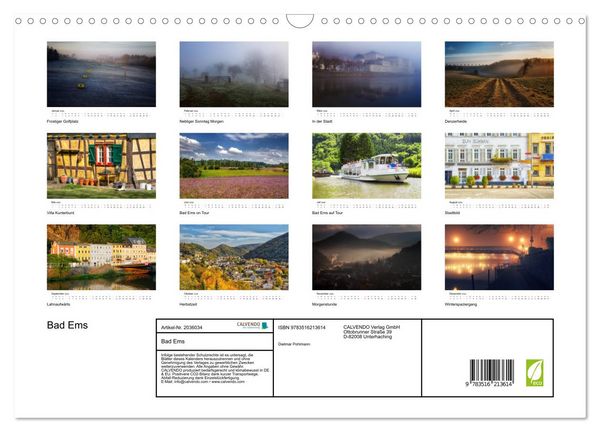 Produktbild: Bad Ems (Wandkalender 2026 DIN A3 quer), CALVENDO Monatskalender