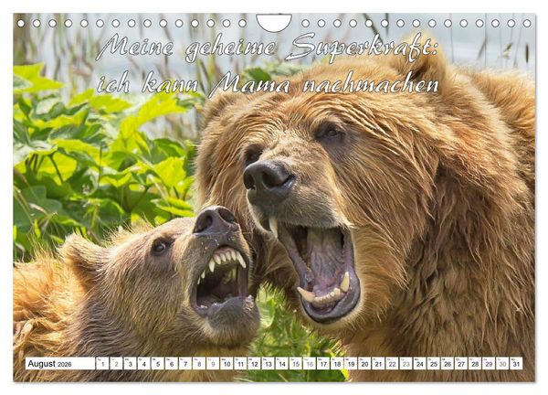 Produktbild: Tierbabies - Spruchkalender (Wandkalender 2026 DIN A4 quer), CALVENDO Monatskalender