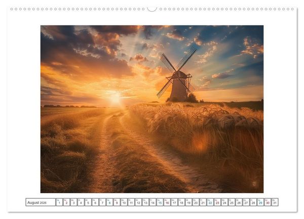 Produktbild: Im Reich der Windm&uuml;hlen (Wandkalender 2026 DIN A2 quer), CALVENDO Monatskalender