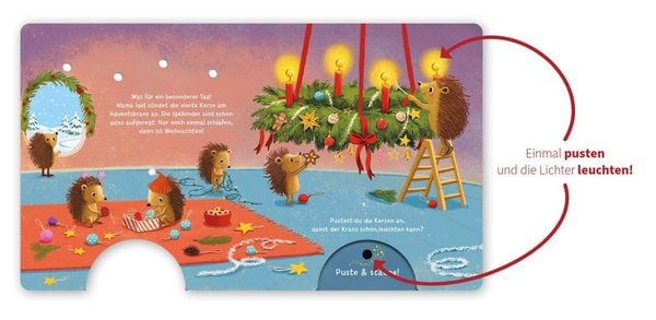 Produktbild: Mein Puste-Licht-Buch: Wenn im Dunkeln Weihnachtslichter funkeln
