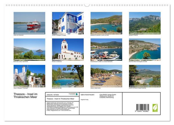 Produktbild: Thassos - Insel im Thrakischen Meer (Wandkalender 2026 DIN A2 quer), CALVENDO Monatskalender