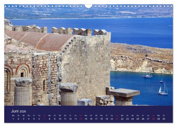 Produktbild: Rhodos mit Lindos und Symi (Wandkalender 2026 DIN A3 quer), CALVENDO Monatskalender