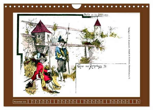 Produktbild: Gru&szlig; aus Rothenburg ob der Tauber (Wandkalender 2026 DIN A4 quer), CALVENDO Monatskalender