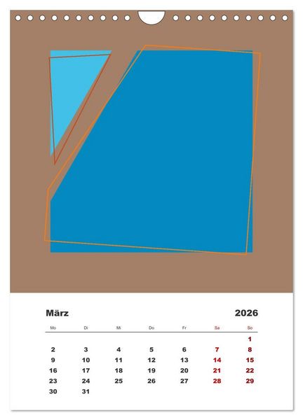 Produktbild: GeoArt - geometrische Formen (Wandkalender 2026 DIN A4 hoch), CALVENDO Monatskalender