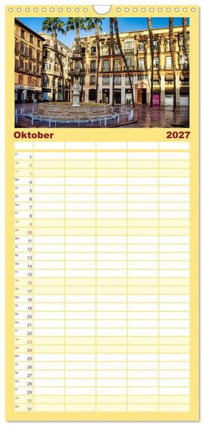 Produktbild: Familienplaner 2027 - Malaga Highlights der Stadt an der Costa del Sol mit 5 Spalten (Wandkalender, 21 x 45 cm) CALVENDO