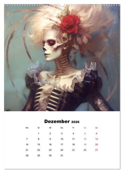 Produktbild: Gothic-Flower-Punk. D&uuml;ster-romantische Kunst (Wandkalender 2026 DIN A2 hoch), CALVENDO Monatskalender