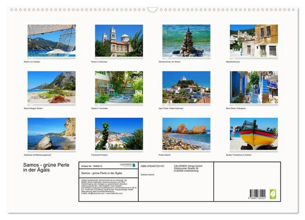 Produktbild: Samos - gr&uuml;ne Perle in der &Auml;g&auml;is (Wandkalender 2026 DIN A2 quer), CALVENDO Monatskalender