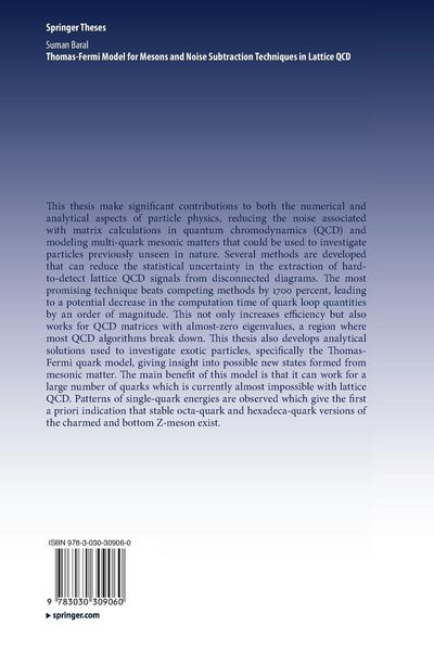 Produktbild: Thomas-Fermi Model for Mesons and Noise Subtraction Techniques in Lattice QCD