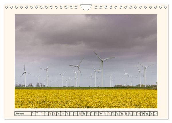 Produktbild: Windkraft in der Landschaft Ostfrieslands (Wandkalender 2026 DIN A4 quer), CALVENDO Monatskalender