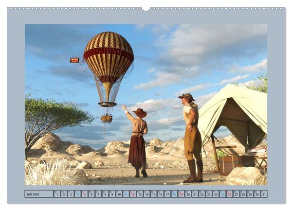 Produktbild: Steampunk Luftschiffe (hochwertiger Premium Wandkalender 2026 DIN A2 quer), Kunstdruck in Hochglanz