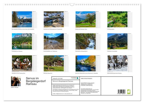 Produktbild: Servus im Bergsteigerdorf Ramsau (Wandkalender 2026 DIN A2 quer), CALVENDO Monatskalender