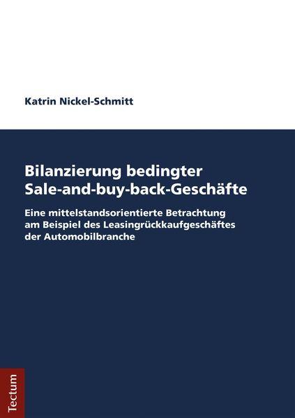 Produktbild: Bilanzierung bedingter Sale-and-buy-back-Gesch&auml;fte