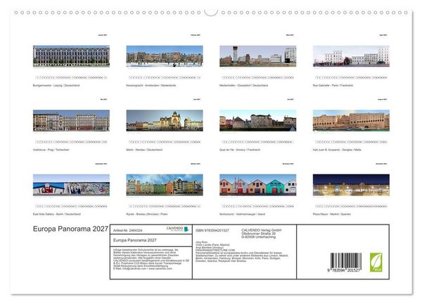 Produktbild: Europa Panorama 2027 (hochwertiger Premium Wandkalender 2027 DIN A2 quer), Kunstdruck in Hochglanz
