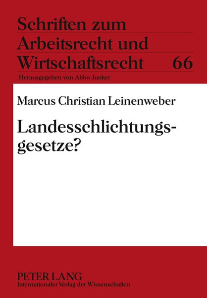 Produktbild: Landesschlichtungsgesetze?