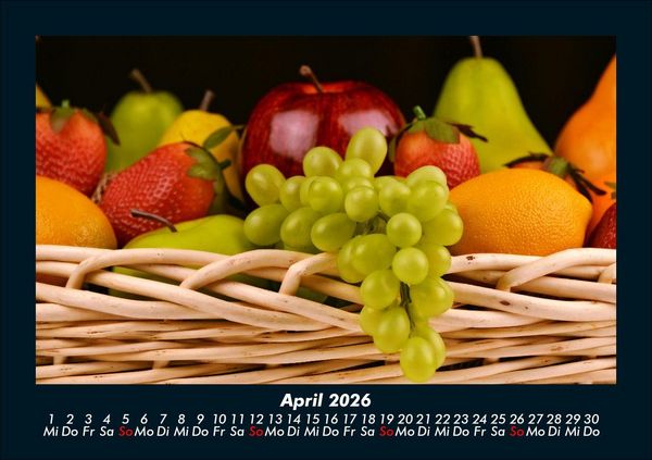 Produktbild: Obstkalender 2026 Fotokalender DIN A5