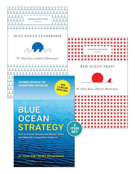 Produktbild: Blue Ocean Strategy with Harvard Business Review Classic Articles "Blue Ocean Leadership" and "Red Ocean Traps" (3 Books)