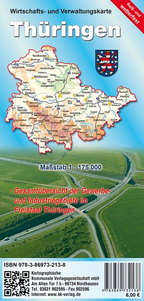 Produktbild: Wirtschafts- und Verwaltungskarte Th&uuml;ringen