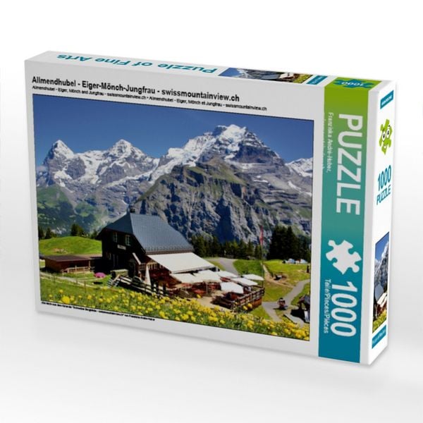 Produktbild: CALVENDO Puzzle Allmendhubel - Eiger-M&ouml;nch-Jungfrau - swissmountainview.ch | 1000 Teile Lege-Gr&ouml;&szlig;e 64x48cm Foto-Puzzle f&uuml;r gl&uuml;ckliche Stunden
