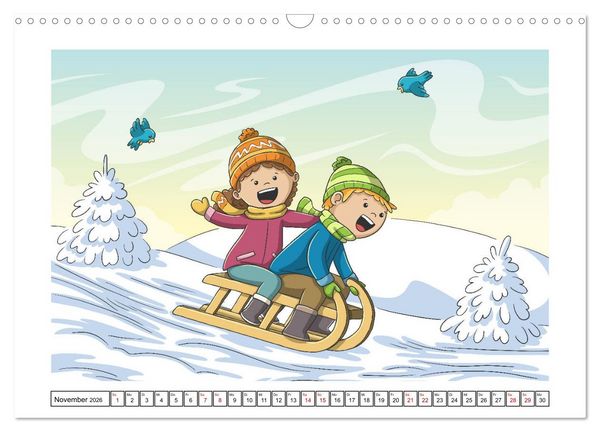 Produktbild: Der bunte Kinderkalender (Wandkalender 2026 DIN A3 quer), CALVENDO Monatskalender