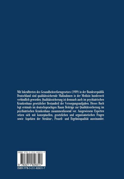 Produktbild: Qualit&auml;tssicherung im psychiatrischen Krankenhaus